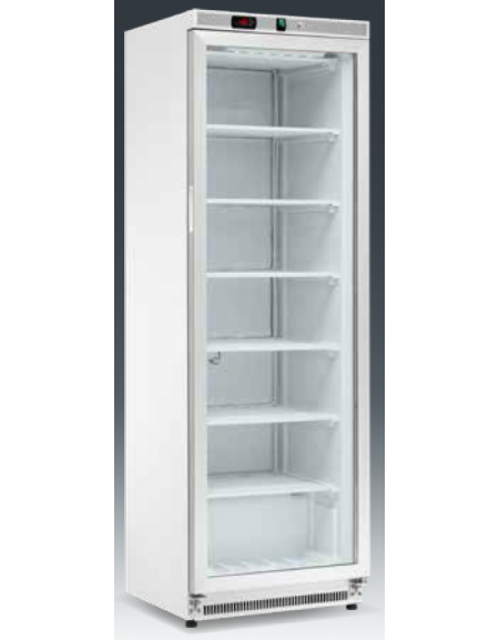 Armadio refrigerato statico minore di -18°C, porta a vetri, esterno in acciaio inox - Lt 360 - Classe C - cm 60x58,5x185h