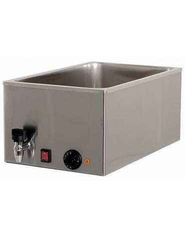 Bagnomaria elettrico da banco in acciaio inox  con rubinetto - vasca G/N 1/1 - mm L 340x540x250h