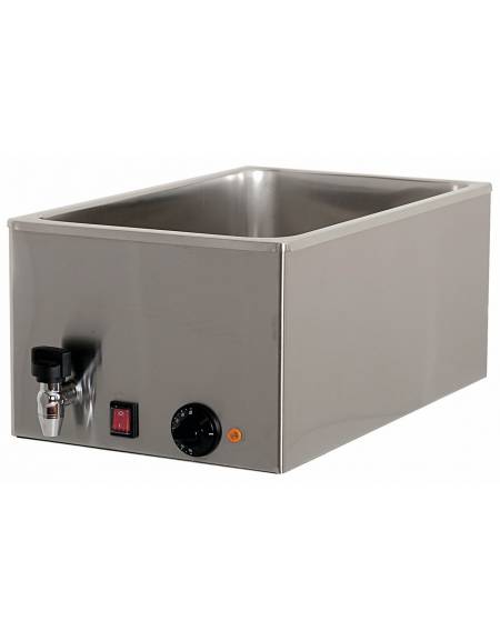 Bagnomaria elettrico da banco in acciaio inox con rubinetto - vasca G/N 1/1 - mm L 340x540x250h Bagnomaria elettrico da banco in acciaio inox con rubinetto - vasca G/N 1/1 - mm L 340x540x250h