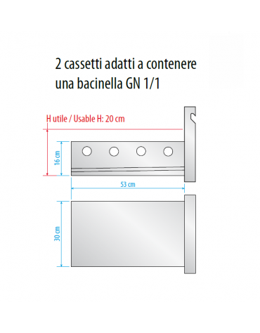 Kit 2 cassetti per banco refrigerato