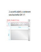 Kit 2 cassetti per banco refrigerato GN 1/1 mm 650h