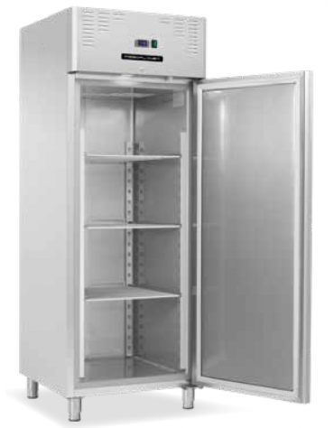 Armadio refrigerato ventilato GN2/1, in acciaio inox - Temp. 0/+8°C - Lt 650 - Classe B - cm 74x82,8x205h