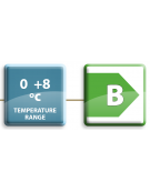 Armadio refrigerato ventilato GN2/1, in acciaio inox - Temp. 0/+8°C - Lt 650 - Classe B - cm 74x82,8x205h