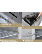 Armadio refrigerato ventilato due porte in acciaio inox, GN2/1 - Temp. -18/-22°C - Lt 1330 - Classe C - cm 148x82,8x205h