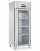 Armadio refrigerato ventilato  in acciaio inox con porta a vetri - Temp. 0/+8°C - Lt 650- Classe B - cm 74x82,8x205h