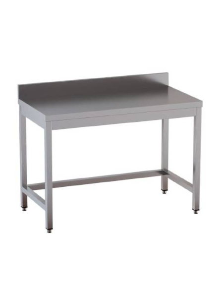Tavolo inox con cornice e alzatina cm.  100X60X85/90H
