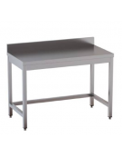 Tavolo inox con cornice e alzatina cm.  140X60X85/90H