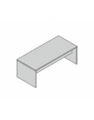 Scrivania direzionale lineare con fianco legno e gonna-spessore mm 38 -colori vari disponibili- cm 160x90x74h