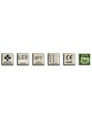 Armadio refrigerato ventilato in acciaio inox, due porte a vetri - Temp. 0/+8°C - Lt 1330 - Classe B - cm 148x82,8x205h