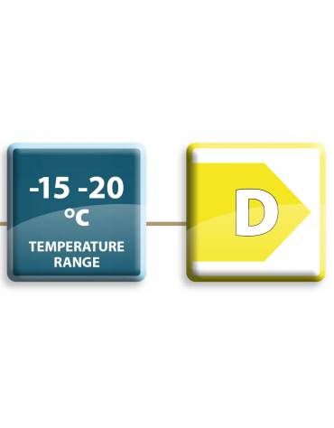 Armadio refrigerato ventilato in acciaio inox con porta a vetri - Temp. -15/-20°C - Lt 650- Classe D - cm 74x82,8x205h
