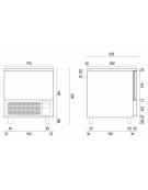 Abbattitore di temperatura in acciaio inox AISI304 - 5 teglie GN 1/1 o 5 x EN 60x40 - Potenza  W 1404 - cm 79x82x89h