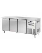 Banco refrigerato GN1/1 ventilato in acciaio inox con 3 porte - Temp. 0/+8°C - Lt 405 - Classe B - cm 180x70x85h