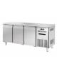 Banco refrigerato GN1/1 ventilato in acciaio inox con 3 porte - Temp. 0/+8°C - Lt 405 - Classe B - cm 180x70x85h