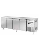 Banco refrigerato GN1/1 ventilato in acciaio inox con 4 porte - Temp. 0/+8°C - Lt 541- Classe B - cm 225x70x85h
