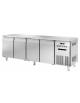 Banco refrigerato GN1/1 ventilato in acciaio inox con 4 porte - Temp. 0/+8°C - Lt 541- Classe C - cm 225x70x85h