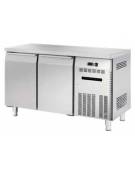Banco refrigerato GN1/1 ventilato in acciaio inox con 2 porte - Temp. -18/-22°C - Lt 262 - Classe C - cm 135x70x85h