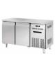 Banco refrigerato GN1/1 ventilato in acciaio inox con 2 porte - Temp. -18/-22°C - Lt 262 - Classe C - cm 135x70x85h