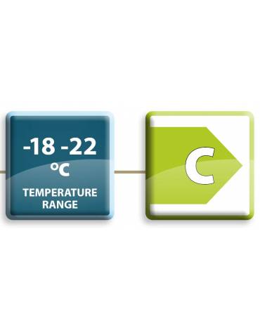 Banco refrigerato GN1/1 ventilato in acciaio inox con 3 porte - Temp. -18/-22°C - Lt 405- Classe C - cm 180x70x85h