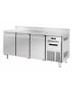 Banco refrigerato GN1/1 ventilato in acciaio inox con 3 porte e alzatina - Temp. -18/-22°C - Lt 405- Classe C - cm 180x70x85h