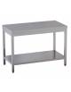 Tavolo in acciaio inox con ripiano inferiore - Dimensioni cm.140x70x85/90h
