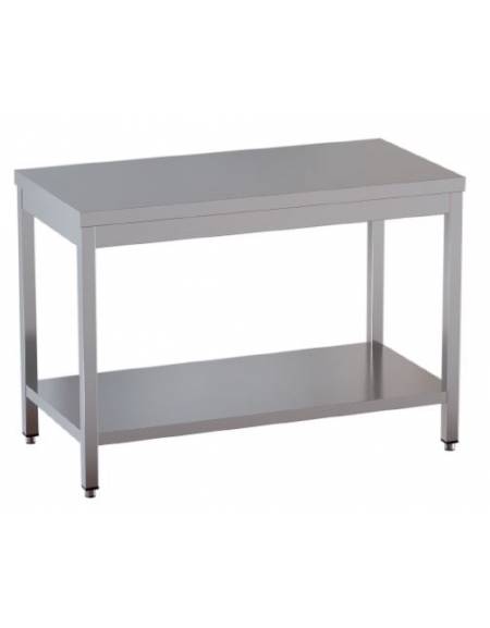 Tavolo in acciaio inox con ripiano Dimensioni cm.70x60x85/90h