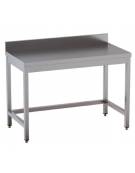 Tavolo inox con cornice e alzatina cm.  270x70x85/90h