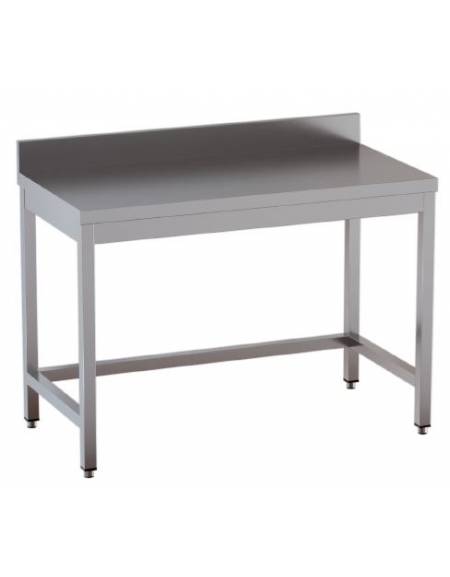 Tavolo inox con cornice e alzatina cm.  270x70x85/90h