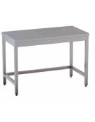 Tavolo inox con cornice su tre lati cm. 70x60x85/90h