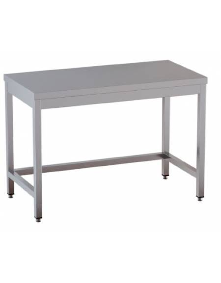 Tavolo inox con cornice su tre lati cm. 70x60x85/90h