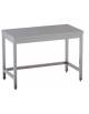 Tavolo professionale da lavoro in acciaio inox con cornice inferiore su tre lati - cm 170x60x85/90h