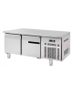 Banco refrigerato ventilato in acciaio inox con 2 porte, altezza cm 65 - Temp. 0/+8°C - Lt 171 - Classe C - cm 135x70x65h