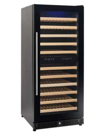 Vetrina refrigerata alta per vino - 111 bottiglie - Lt 328 - Temp. +5/+20°C - Classe G - mm 595x730x1415h