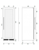 Vetrina refrigerata alta per vino - 111 bottiglie - Lt 328 - Temp. +5/+20°C - Classe G - mm 595x730x1415h