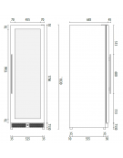 Vetrina refrigerata alta per vino - 160 bottiglie - Lt 424 - Temp. +5/+20°C - Classe G - mm 595x730x1830h