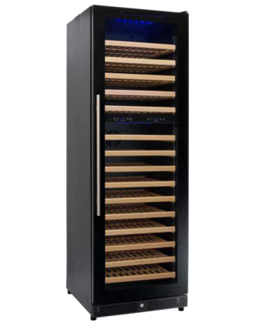 Vetrina refrigerata alta per vino - 160 bottiglie - Lt 424 - Temp. +5/+20°C - Classe G - mm 595x730x1830h