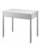 Tavolo da lavoro in acciaio inox su gambe tonde senza ripiano - cm 180x70x85/90h