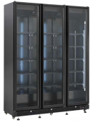 Vetrina refrigerata per bibite in acciaio verniciato nero - Temp +2/+10°C - Lt 1200- Classe C - cm 150x39,5x167h