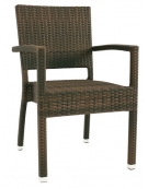 Poltroncina con braccioli, struttura in alluminio, rivestita in filo di polietilene - colori a scelta - cm 41x43x86h