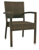 Poltroncina con braccioli, struttura in alluminio, rivestita in filo di polietilene - colori a scelta - cm 41x43x86h