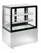 Espositore refrigerato pasticceria in acciaio inox - ventilato 0/+12°C - Capacità Lt 300 - Classe B  - cm 94x68,8x120h