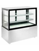 Espositore refrigerato pasticceria in acciaio inox - ventilato 0/+12°C - Capacità Lt 410 - Classe B - cm 94x68,8x120h