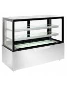 Espositore refrigerato pasticceria in acciaio inox - ventilato 0/+12°C - Capacità Lt 510 - Classe B - cm 154x68,8x120h