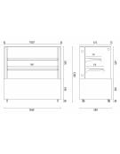 Espositore refrigerato pasticceria in acciaio inox - ventilato 0/+12°C - Capacità Lt 610 - Classe C - cm 184x68,8x120h