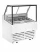 Vetrina gelati ventilata -12°-22°C con capacità N° 7 vaschette da Lt. 5 - Vetri alti dritti e Motore interno - cm 105,2x85x130h