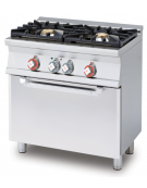 Cucina a gas 2 fuochi su forno elettrico statico con grill, camera cm 67x38x34h, 1 griglia - cm 80x55x90h