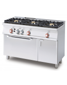 Cucina a gas 3 fuochi su forno a gas statico con grill, camera cm 67x38x34h, 1 griglia - cm 120x55x90h