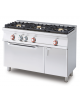 Cucina a gas 3 fuochi su forno elettrico statico con grill, camera cm 67x38x34h, 1 griglia - cm 120x55x90h