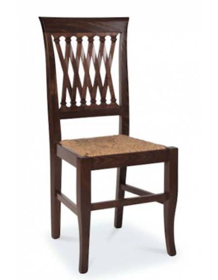 Sedia 158  in legno con seduta in paglia - 44x46x96h