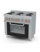 Cucina elett. trifase-12,05kw, 6 piastre, forno elett. multifunzione, camera cm 64x37x35h GN1/1, porta in vetro - cm 100x60x90h