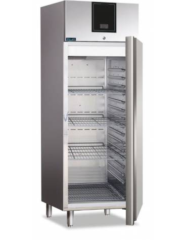 Frigorifero positivo in acciaio inox - refrigerazione ventilata - temperatura +2°+8° C - mm 535x665x1390h